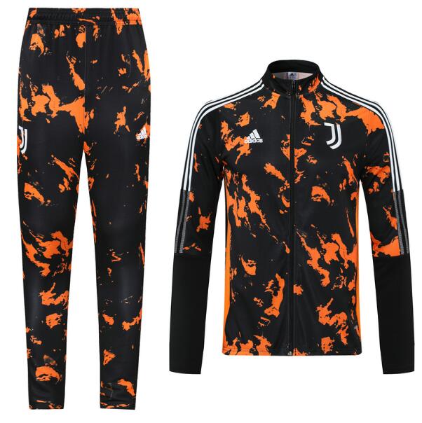 2021/22 Juventus Black Orange Training Kits Jacket with Pants